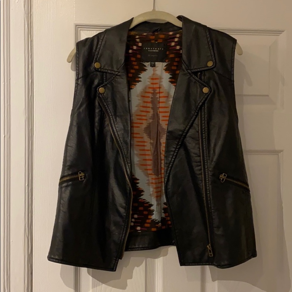 Sanctuary Black Vegan Leather Vest